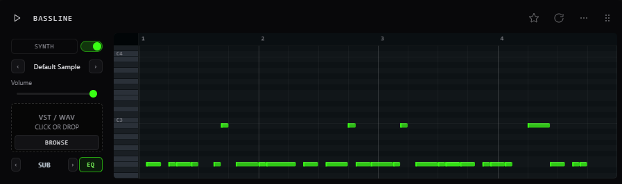 Call and response STRUCTURE blocks in the piano roll