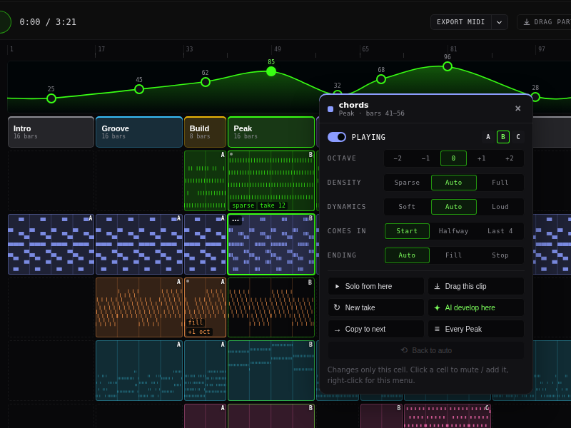 Preview of per-cell editing in SONG mode