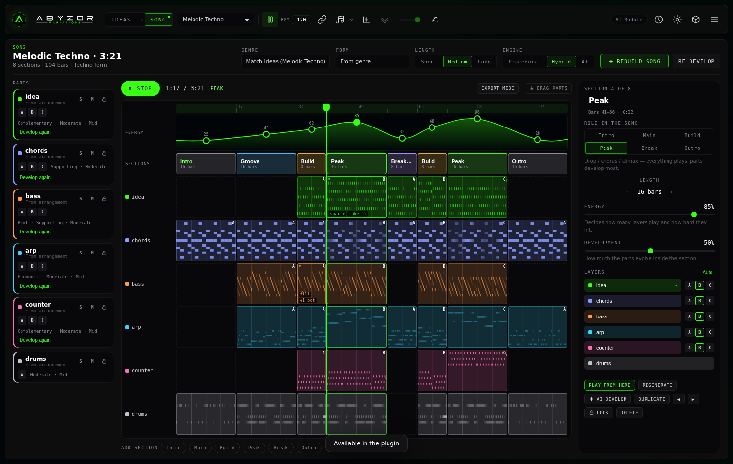 Preview of SONG scrub and playback in ABYZOR Variations