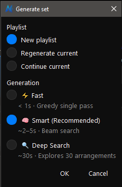 ABYZOR Keys — Generate set dialog